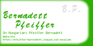 bernadett pfeiffer business card